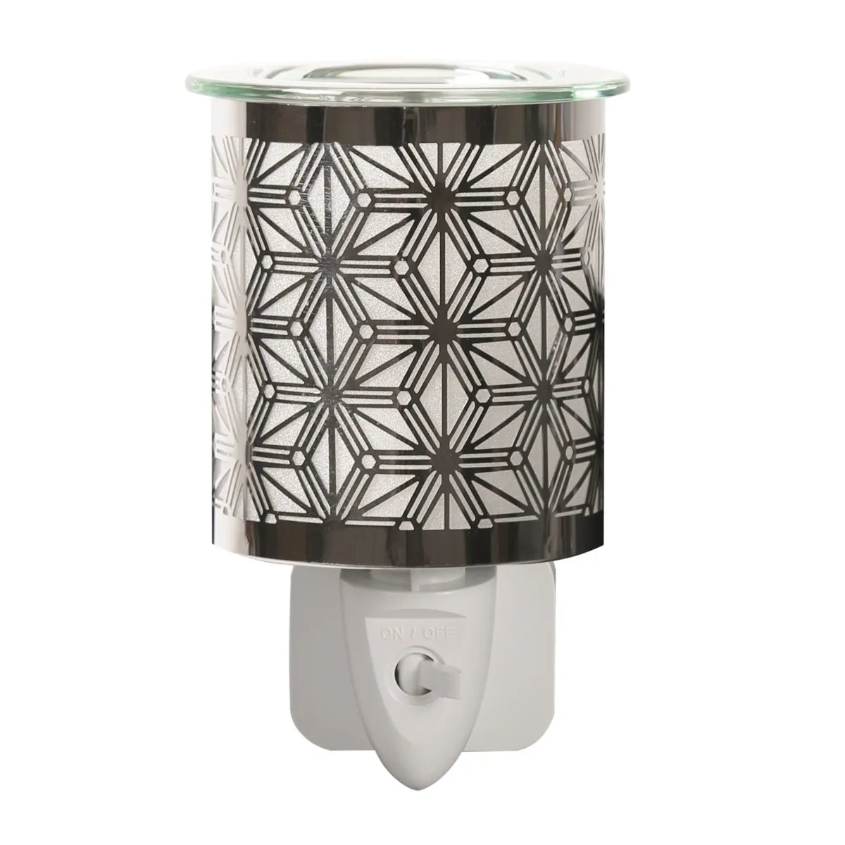 Electric chrome wax melt warmer plug-in burner for soy wax melts and home fragrance scents