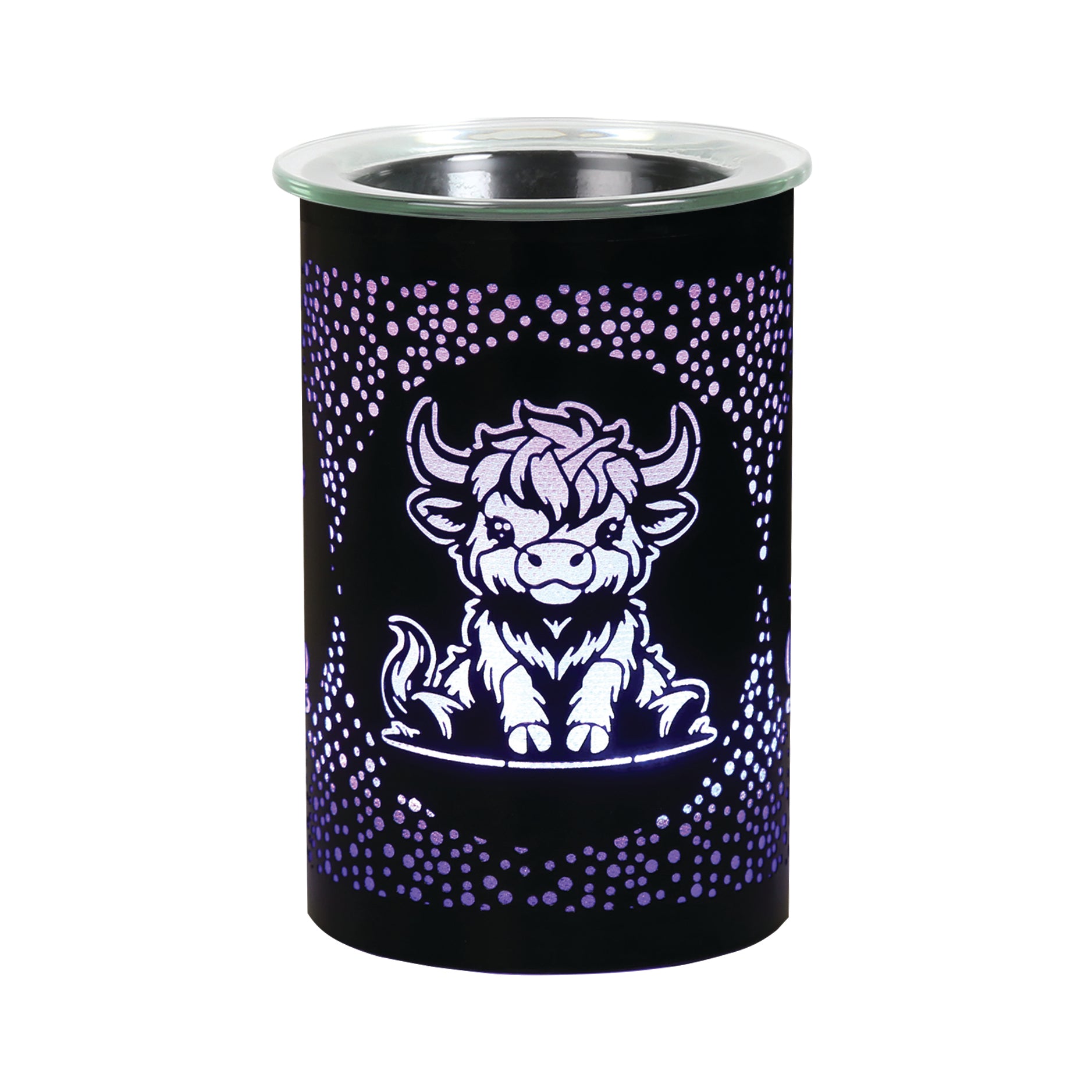 Electric wax melt burner dish with wax melts Highland cow LED wax warmer