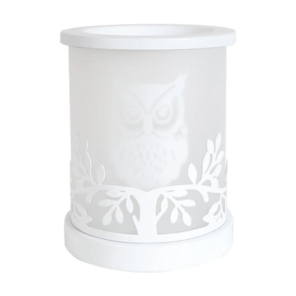 Electric wax melter owl design white for living room décor