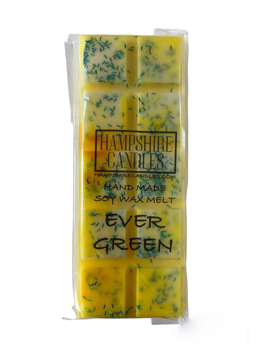 Soy wax melts with a green, woody fragrance of Evegreen, ideal for electric wax melt burners. Perfect for creating a refreshing and natural atmosphere.