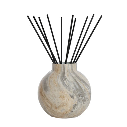 Grigio marble large empty reed diffuser bottle with fibre reeds UK