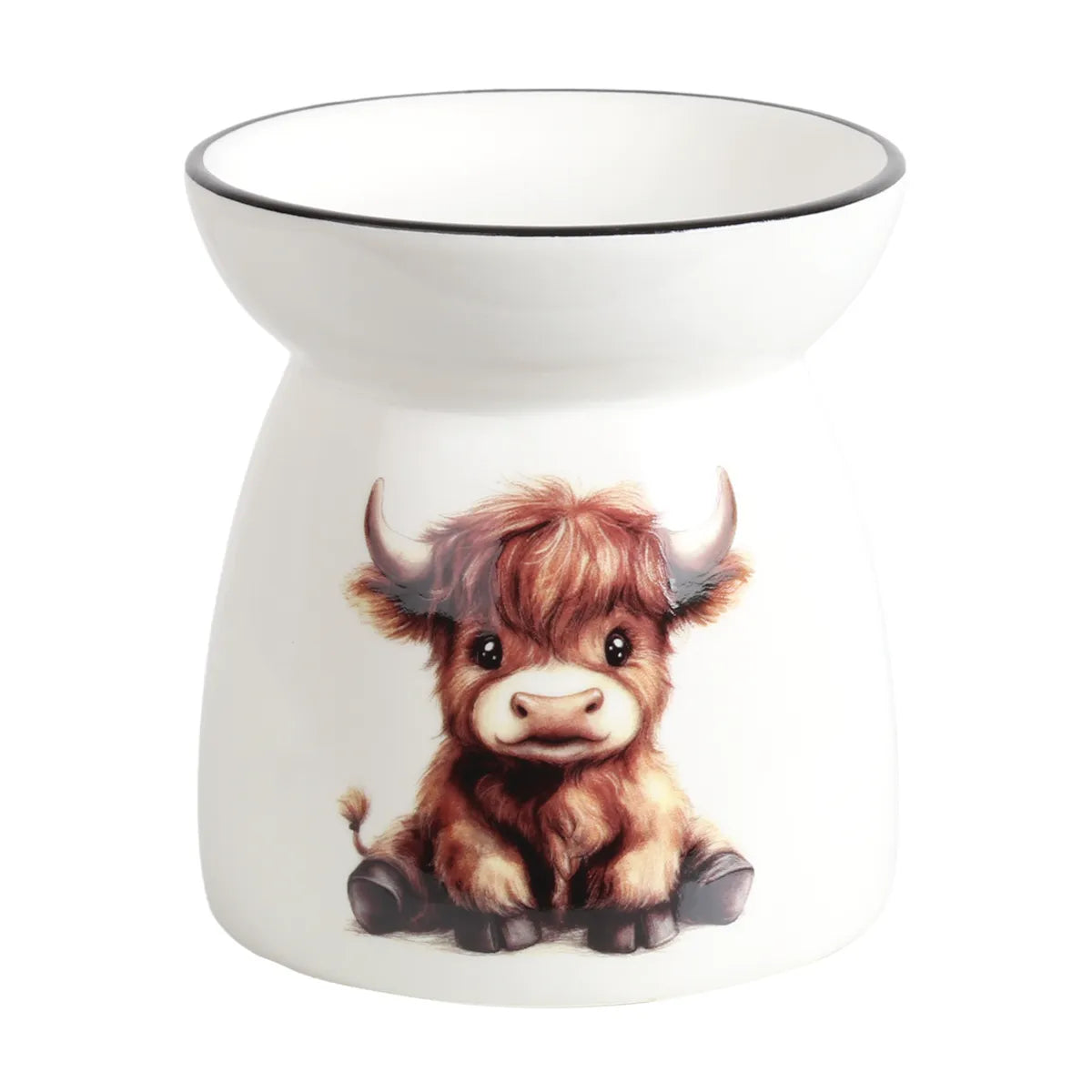 Highland Calf ceramic tealight wax melt burner 11cm for soy wax melts
