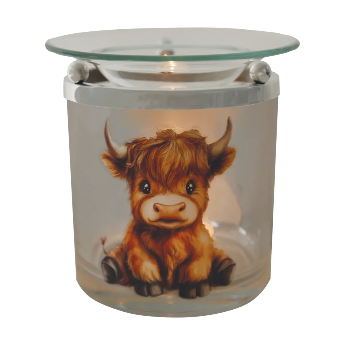 Highland Calf tealight wax melt burner for soy wax melts, home fragrance and country cottage décor