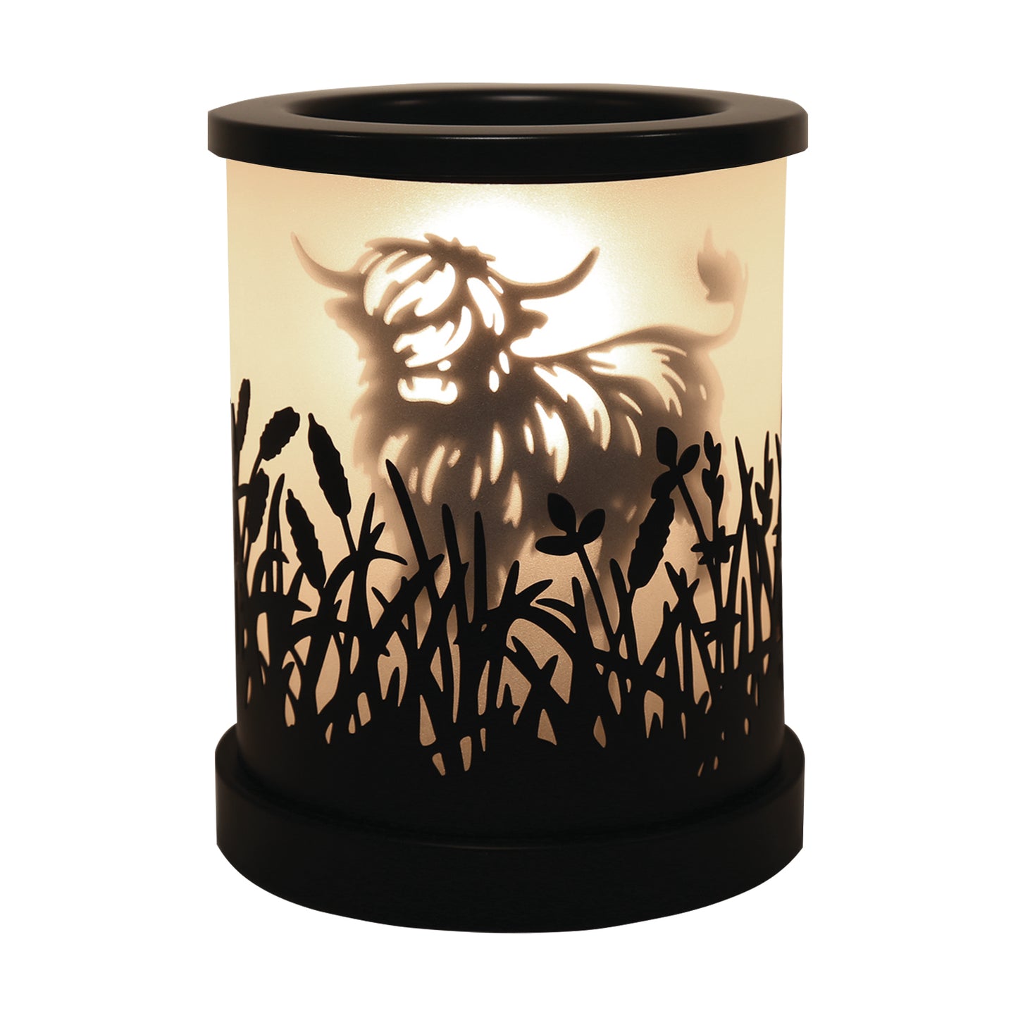 Highland cow electric wax melt burner black 15cm wax melt burner UK