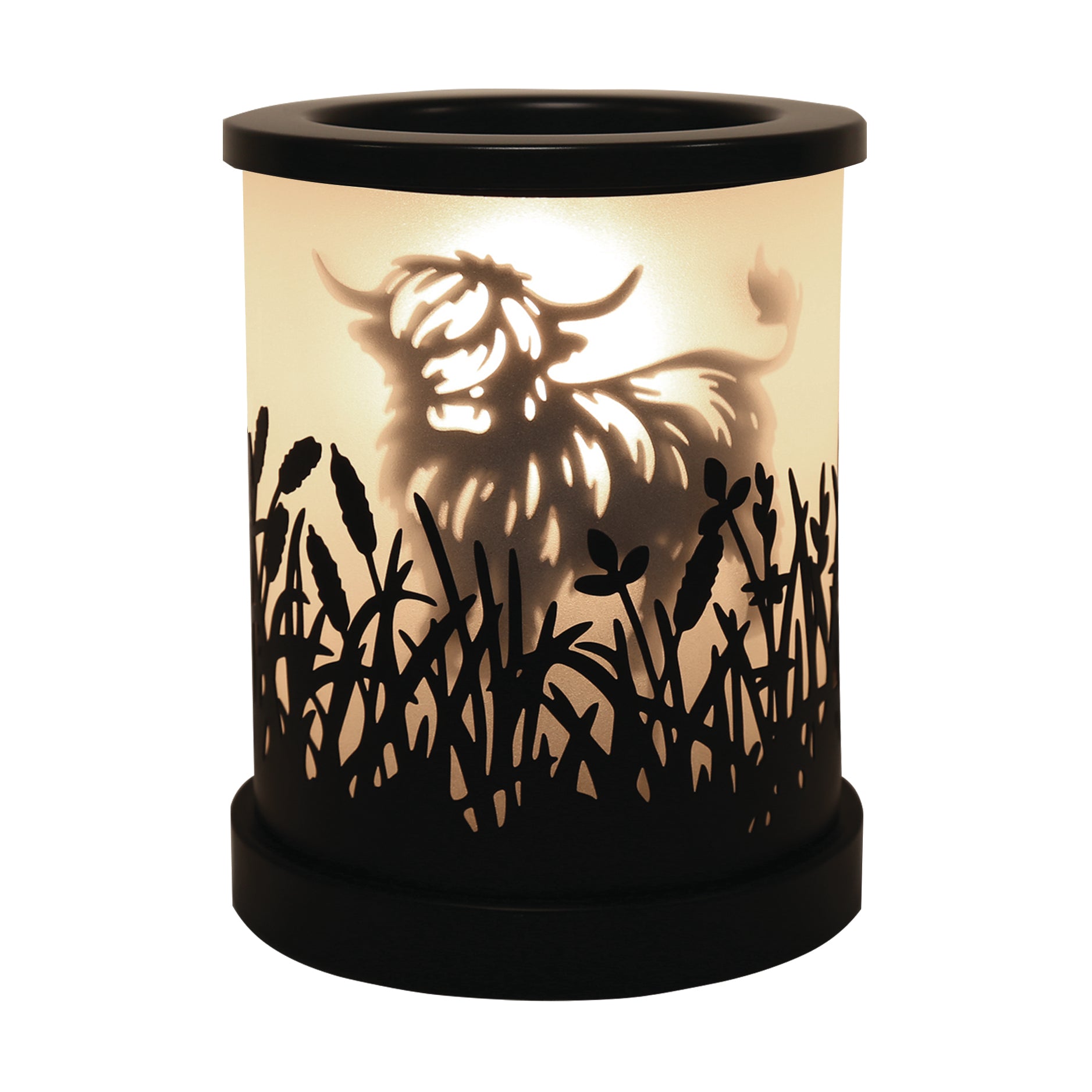 Highland cow electric wax melt burner black 15cm wax melt burner UK