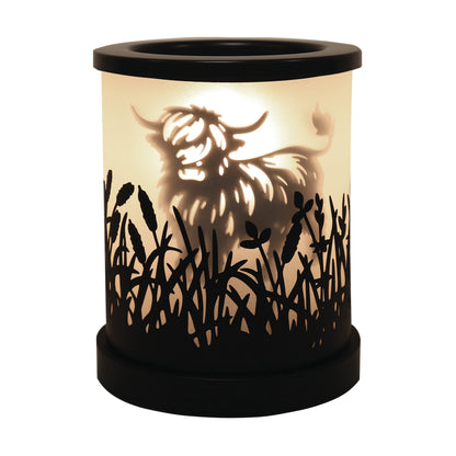 Highland cow electric wax melt burner black 15cm wax melt burner UK