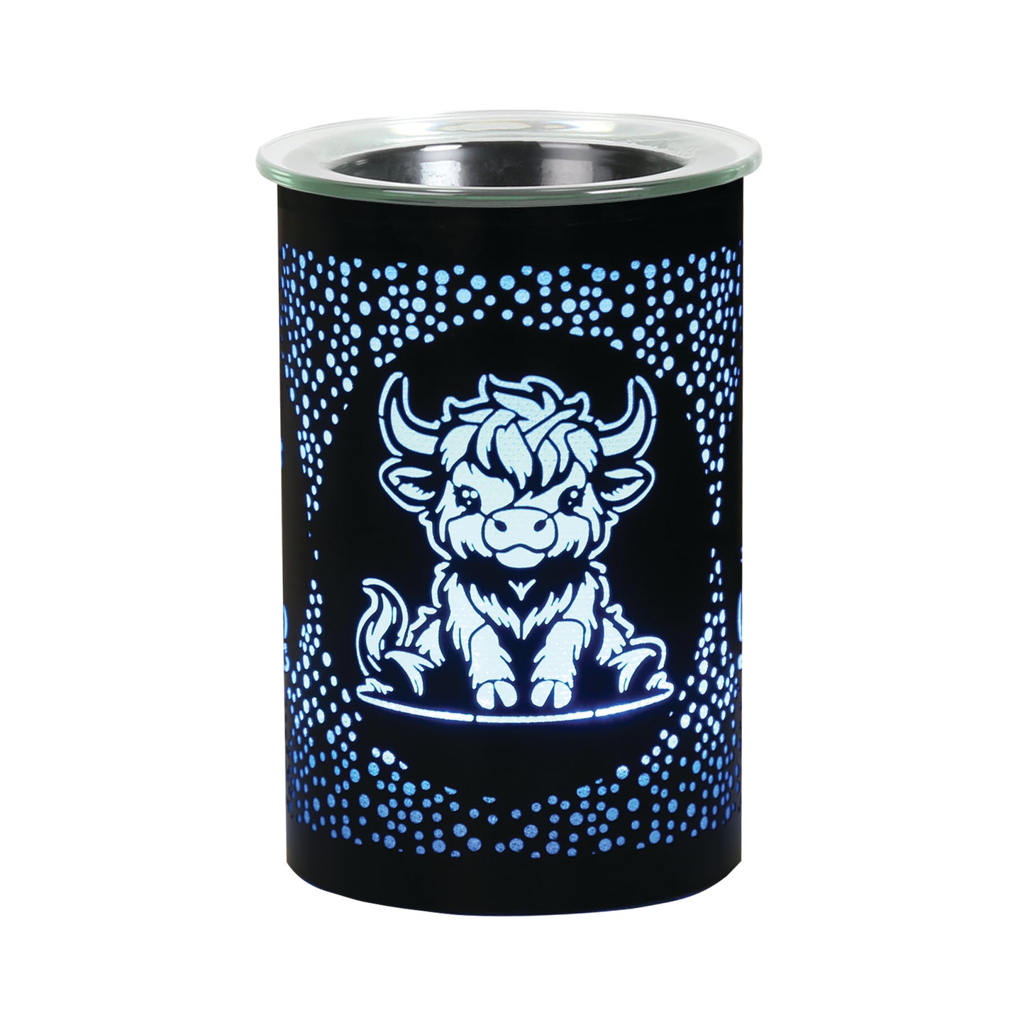 Highland cow electric wax melt burner with LED light flameless wax melt warmer