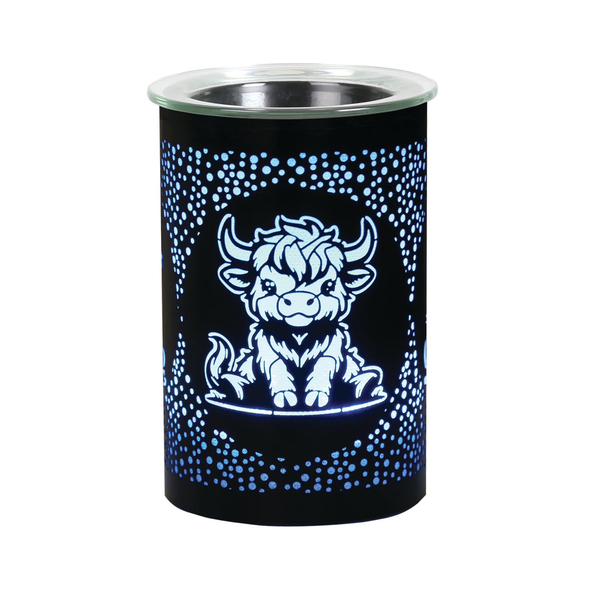Highland cow electric wax melt burner with LED light flameless wax melt warmer