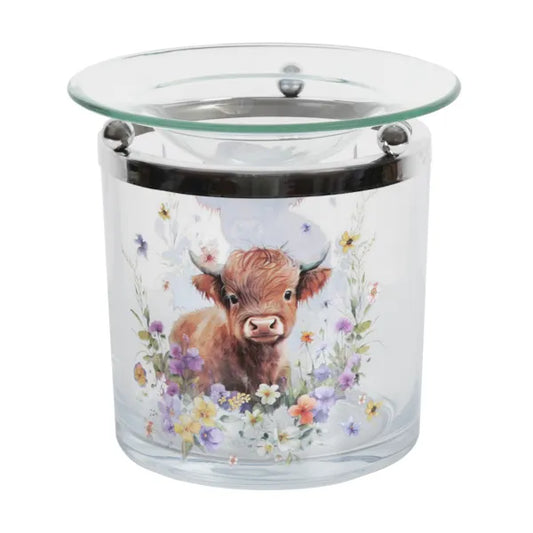 Highland cow wax melt burner 10cm tealight wax warmer countryside design
