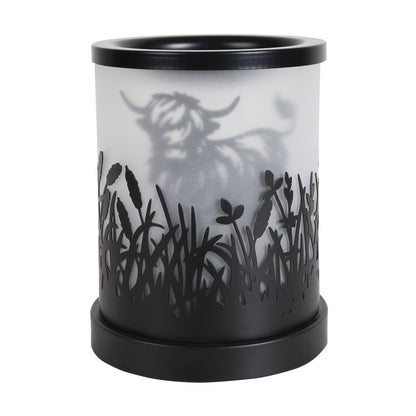 Highland cow wax melt burner with LED light flameless electric wax warmer