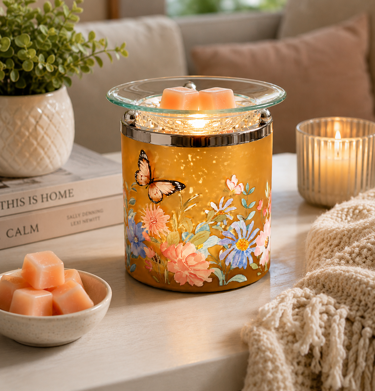 Orange Butterfly Wax Melt Burner