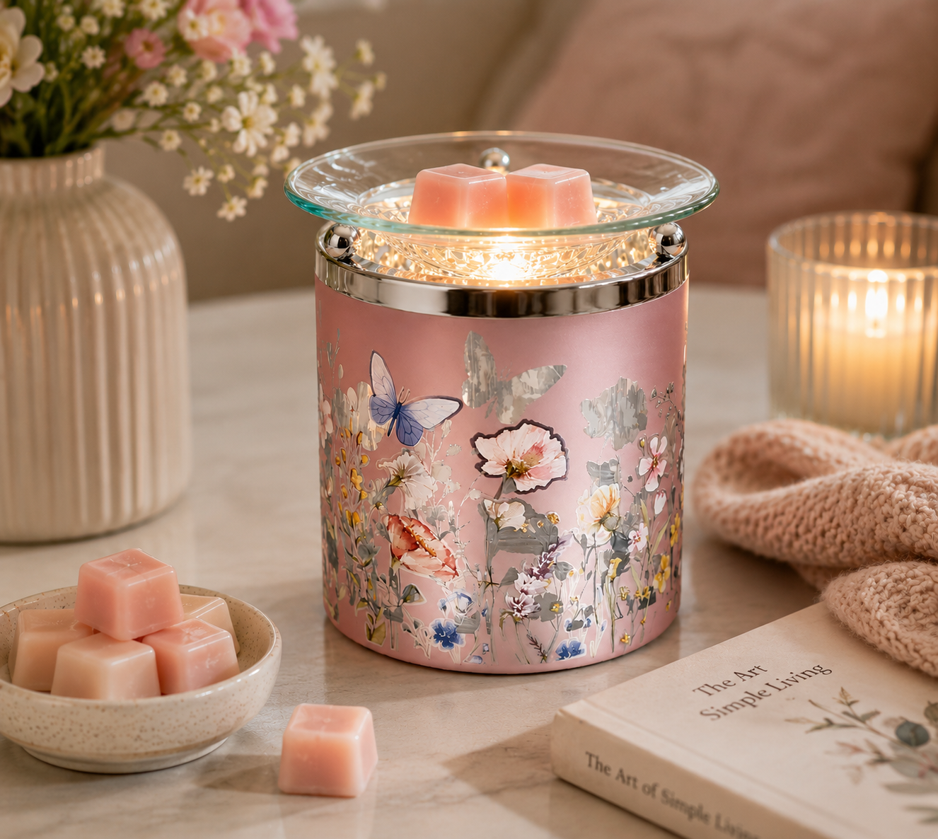 Pink Butterfly Wax Melt Burner