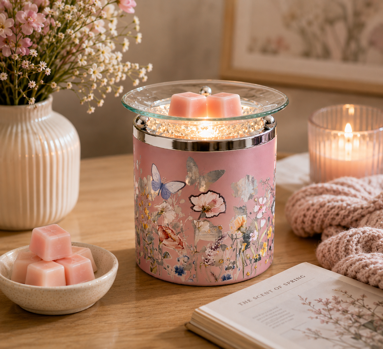 Pink Butterfly Wax Melt Burner