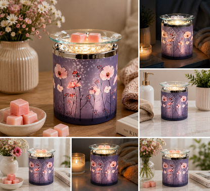 Purple Floral Wax Melt Burner