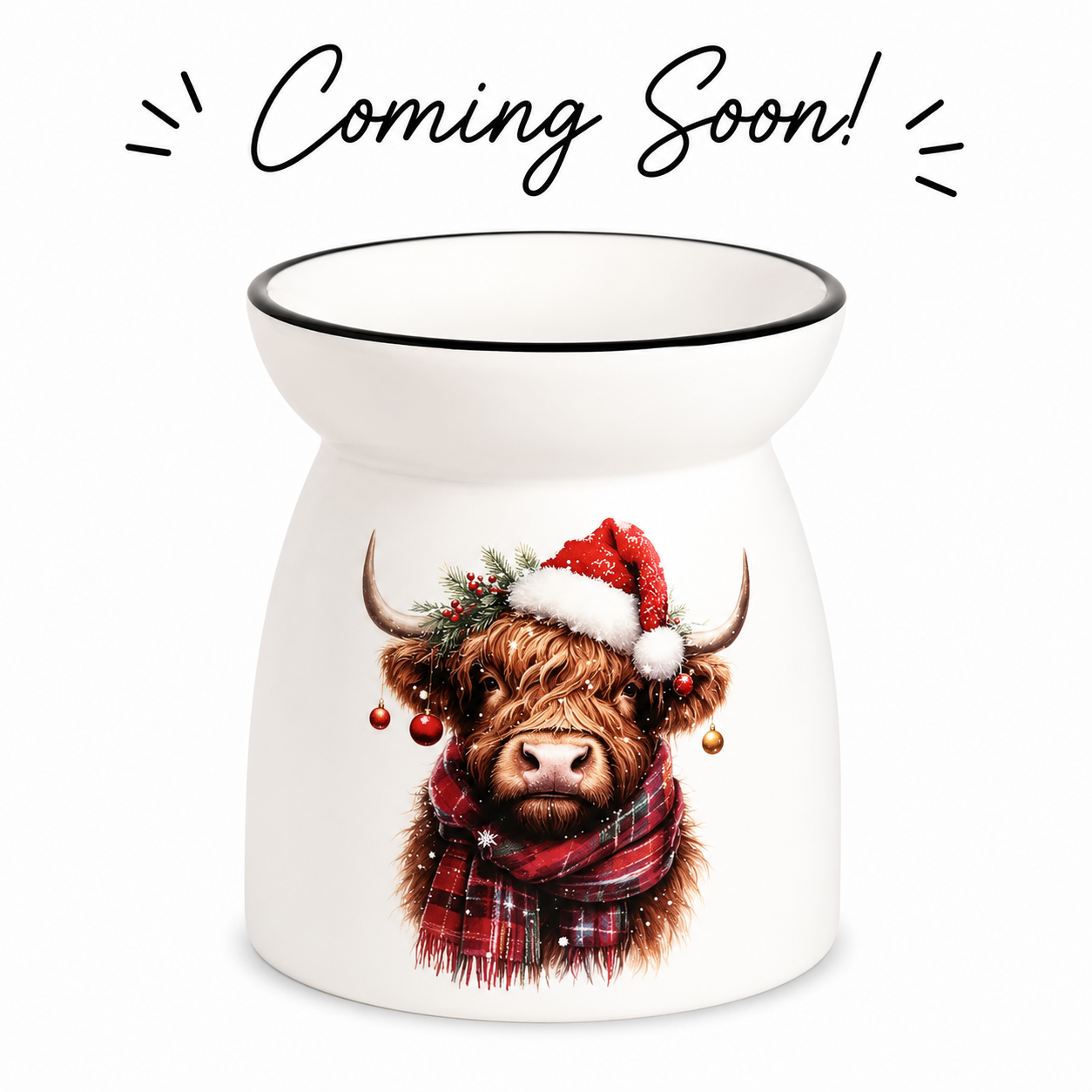Highland Cow Christmas Wax Melt Burner