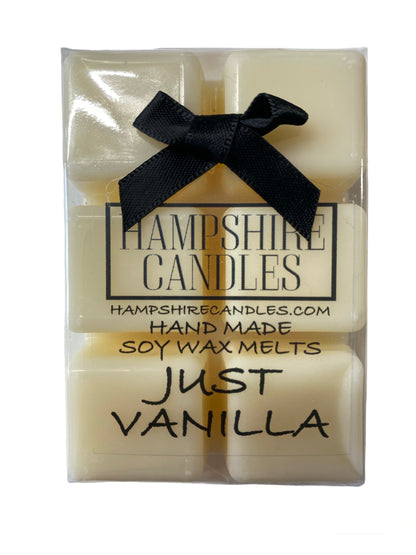 Soy wax melts with a pure vanilla fragrance. Use with your electric wax melt burner to enjoy the comforting scent of vanilla throughout your home