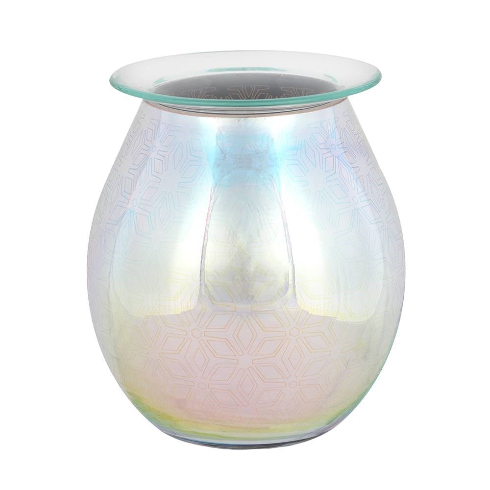 LED wax melt burner glowing 3D geometric pattern colourful light effect