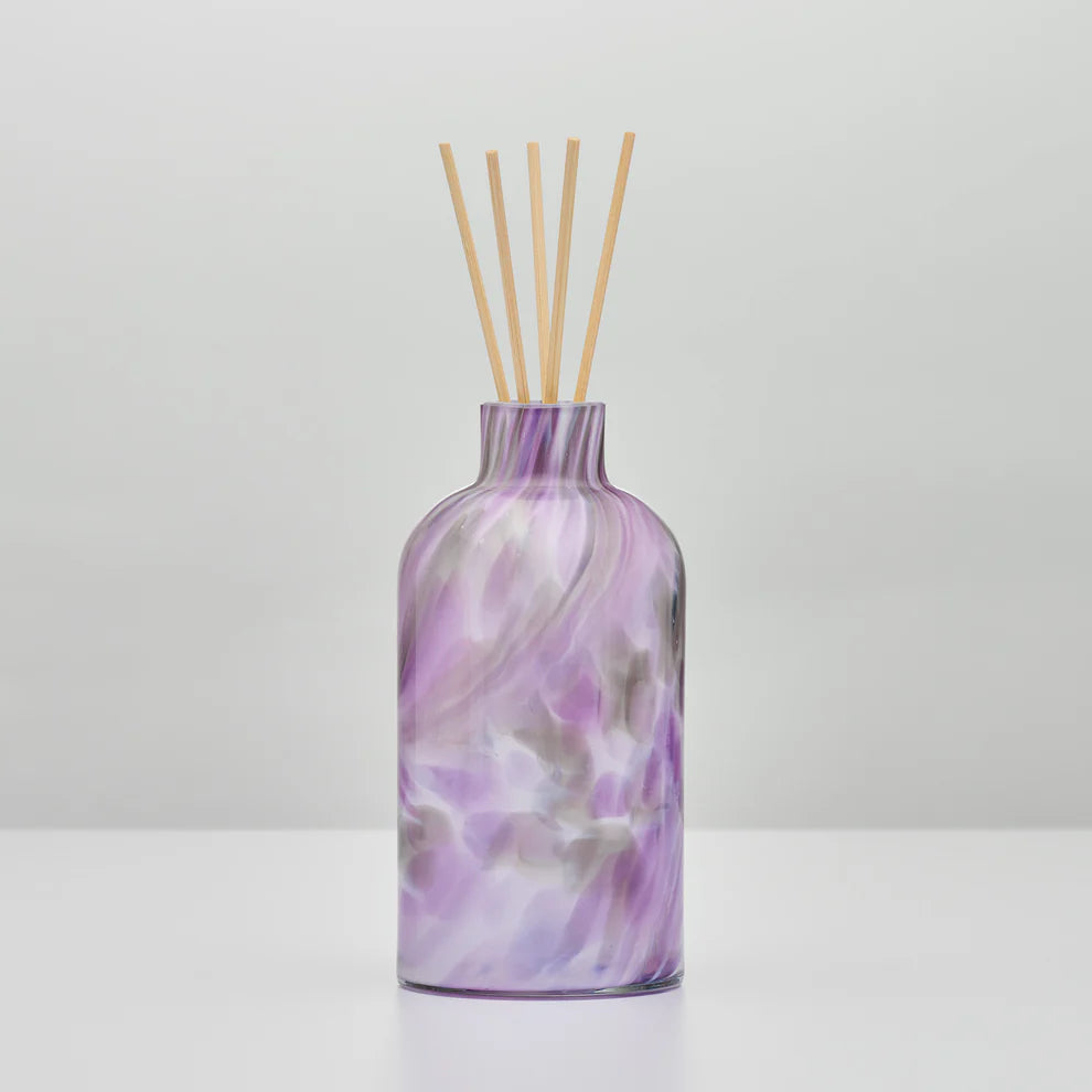 Lavender haze reed diffuser bottle handmade glass UK