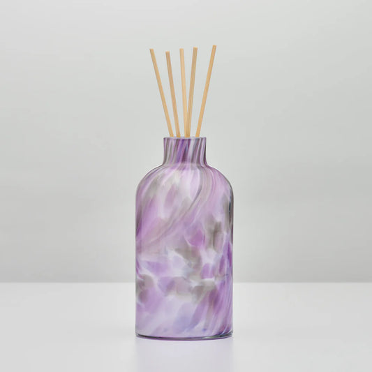 Lavender haze reed diffuser bottle handmade glass UK