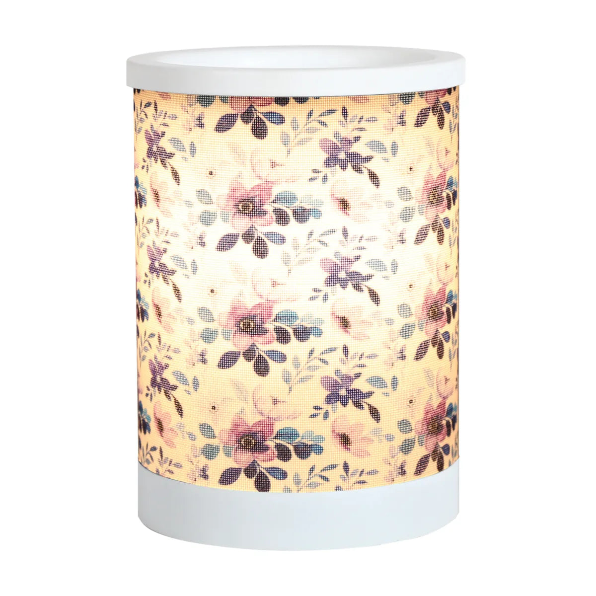 Lilac Floral Electric Wax Melt Burner displayed in a stylish home setting creating a cosy and relaxing atmosphere.