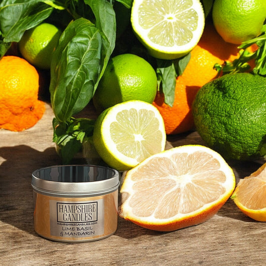 Lime Basil and Mandarin Scented Tin Candle
