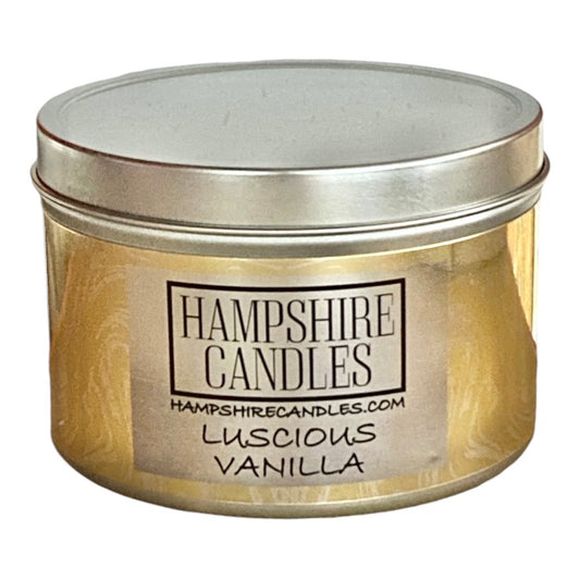 Luscious Vanilla Scented Tin Candle