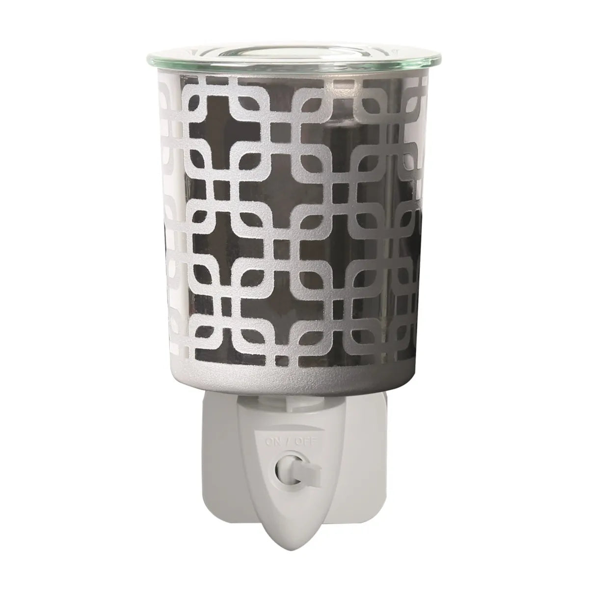 Modern pewter electric wax warmer plug-in burner for soy wax melts and home fragrance scents