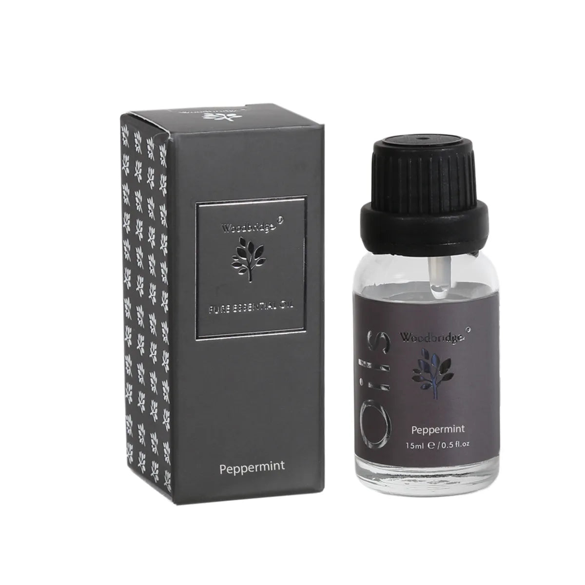 Peppermint essential oil 15ml bottle for aromatherapy and home fragrance diffuser use