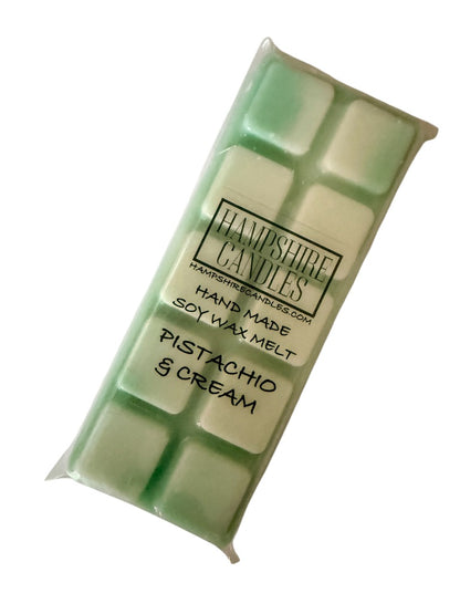 Pistachio and cream wax melts snap bar bakery scented home fragrance