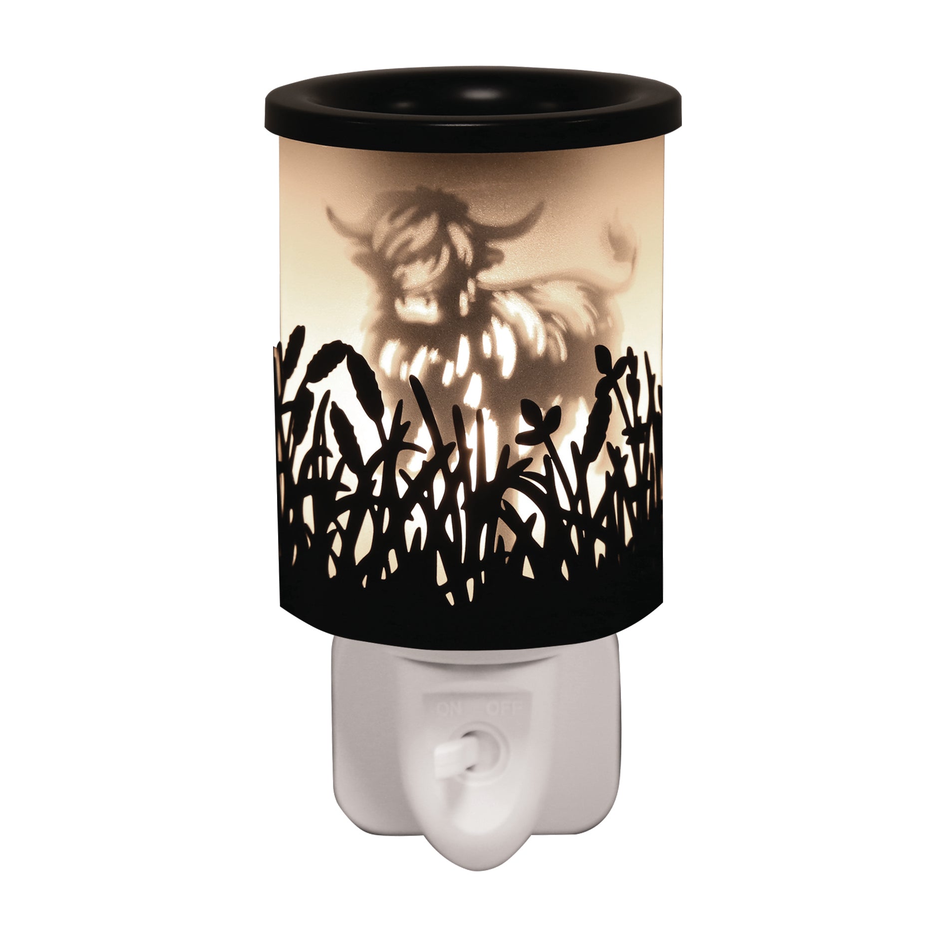 Plug in Highland Cow wax melt burner black electric wax melt burner 14cm