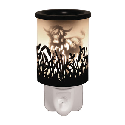 Plug in Highland Cow wax melt burner black electric wax melt burner 14cm