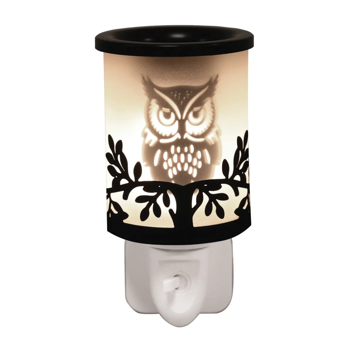 Plug in Owl black wax melt burner electric wax melt burner 14cm UK
