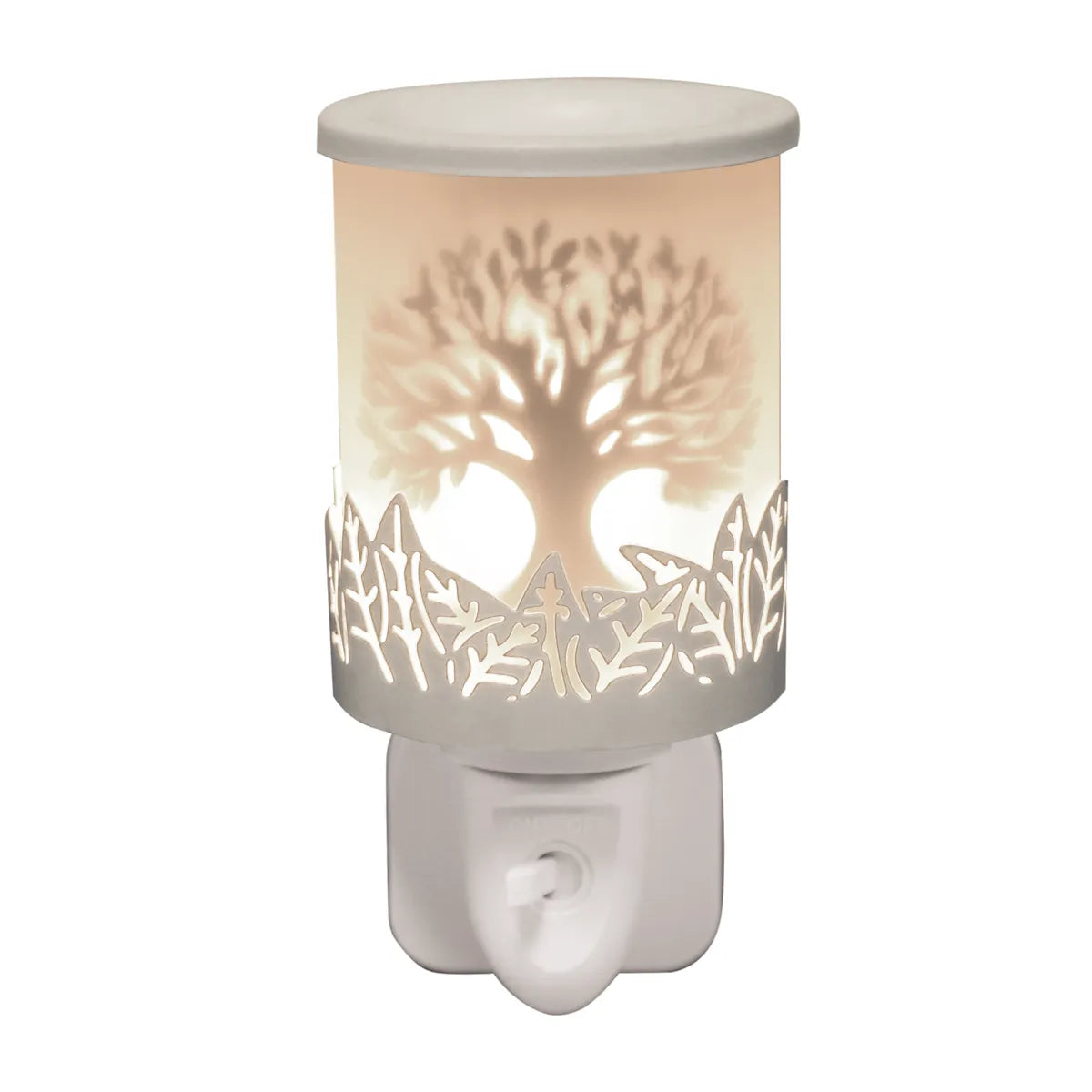 Plug in Tree of Life white wax melt burner electric wax melt burner 14cm UK