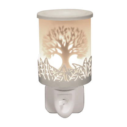 Plug in Tree of Life white wax melt burner electric wax melt burner 14cm UK