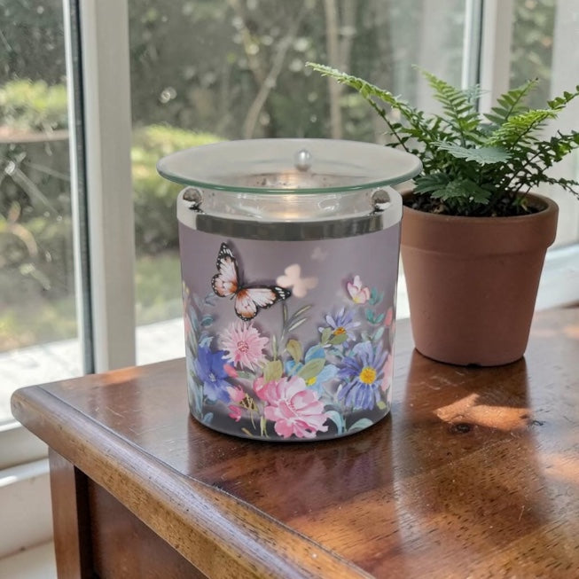 Purple_butterfly_wax_melt_burner_tealight_warmer_with_floral_design_for_home_fragrance_use