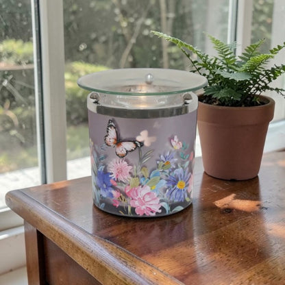 Purple_butterfly_wax_melt_burner_tealight_warmer_with_floral_design_for_home_fragrance_use