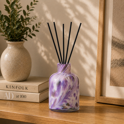 Lavender Haze Mini Forme Glass Reed Diffuser Bottle – front view