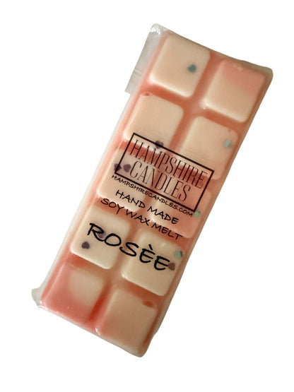 Rosée scented wax melts snap bar with rose and peony fragrance