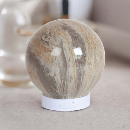 Round ultrasonic diffuser grigio marble LED oil diffuser