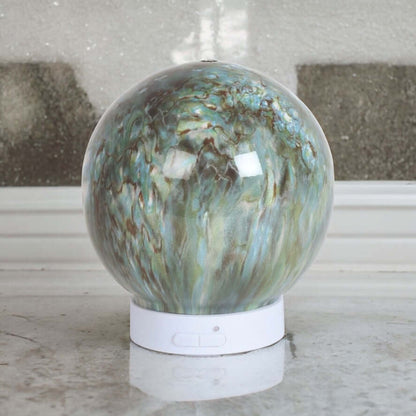 Round ultrasonic diffuser jade marble LED oil diffuser