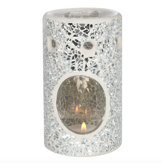 Tall Silver Crackle Wax Melter