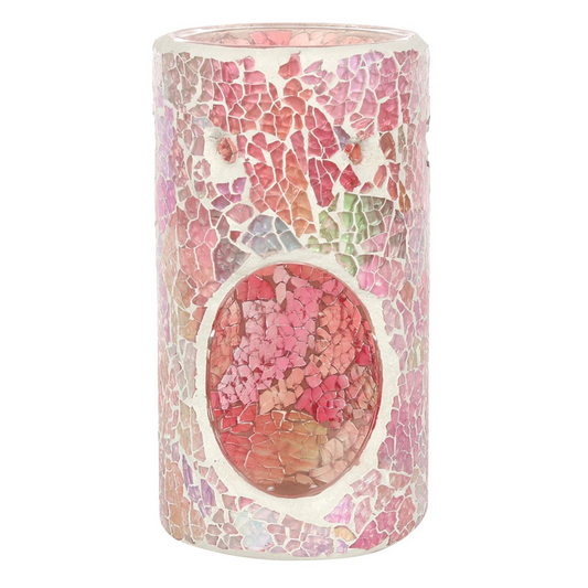Pillar pink Crackle wax melt Burner