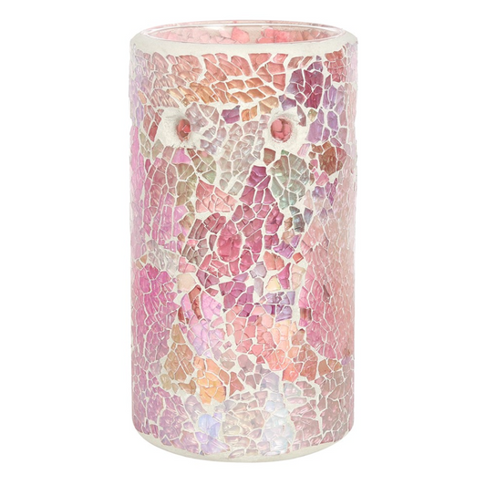 Pillar pink Crackle wax melt Burner