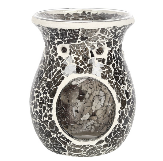 Large Gunmetal Grey Crackle wax melt Burner