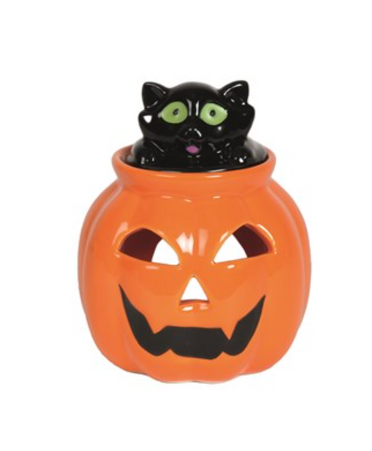 Pumpkin and Black Cat Wax Burner