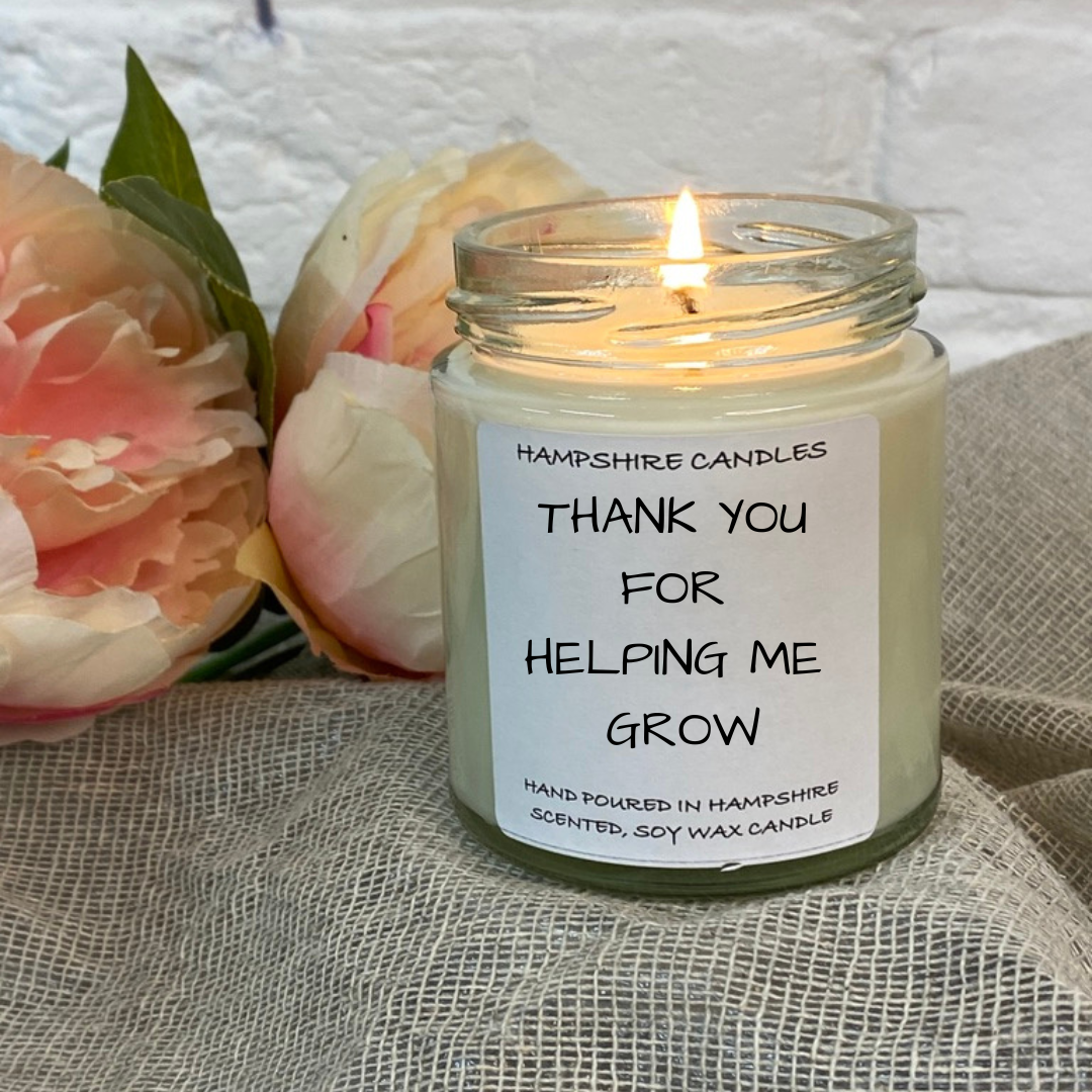 Thank You For Helping Me Grow Candle Jar