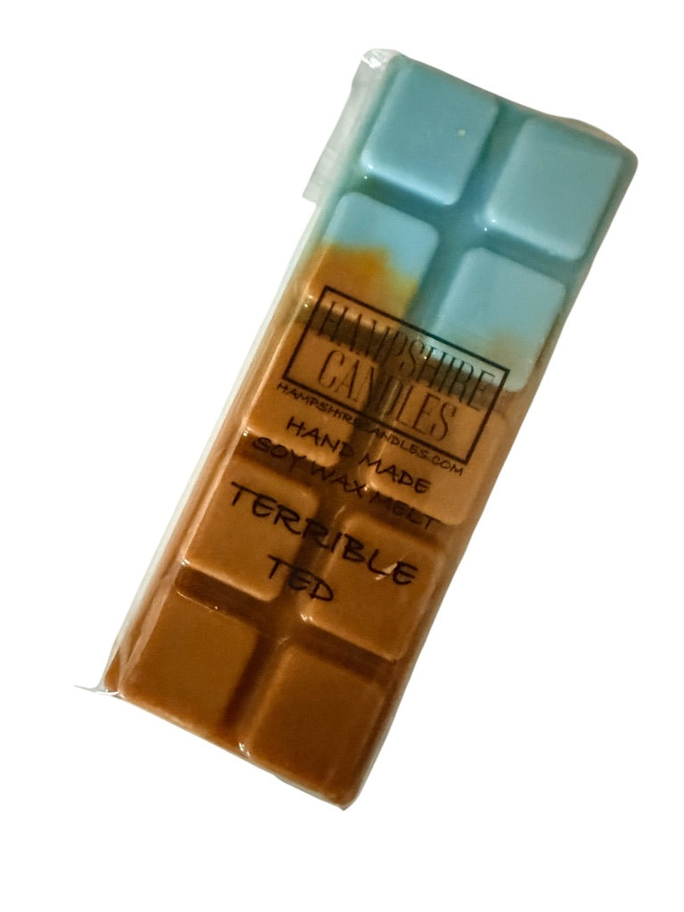Terrible Ted Wax Melts soy snap bar with dark oud and leather fragrance