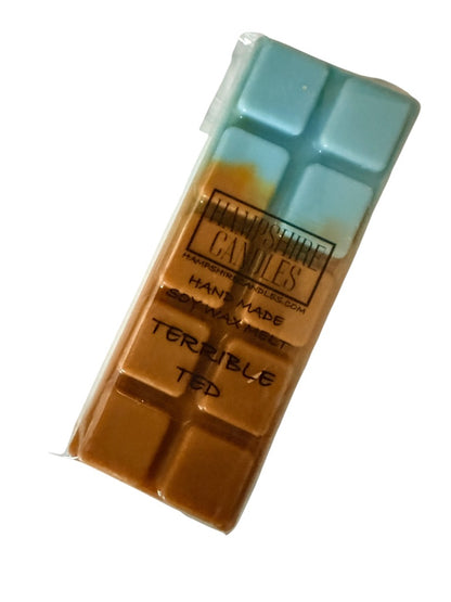 Terrible Ted Wax Melts soy snap bar with dark oud and leather fragrance