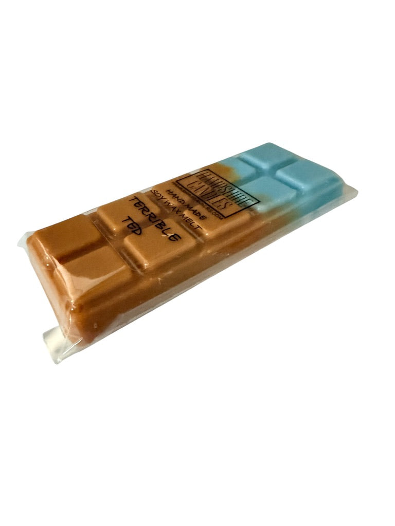 Terrible Ted dark oud wax melts cubes in soy wax snap bar