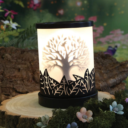 Tree of Life electric wax burner with LED glow home fragrance décor
